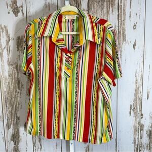 Fingerhut Fashions, Vibrant Striped Polo Shirt. Similar to size 2X. Polyester